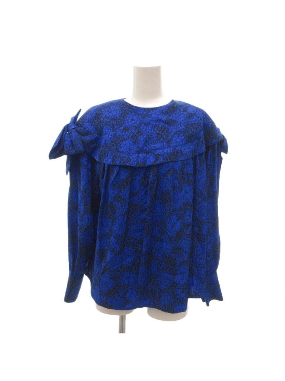 Dior Pret a Porter Vintage Blouse Cape Color Long Sleeve Floral Pattern Silk M